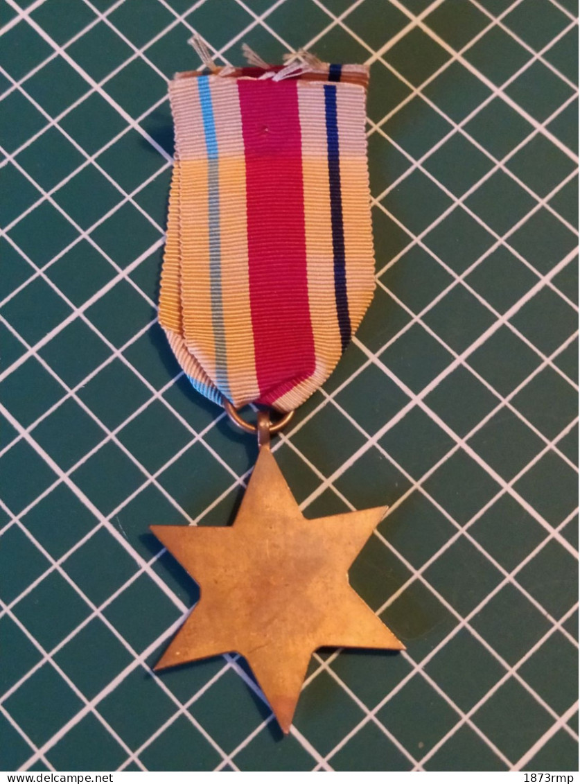 MEDAILLE ANGLAISE THE AFRICA STAR, WW2 1940/1945, RUBAN JAUNE - Groot-Brittannië