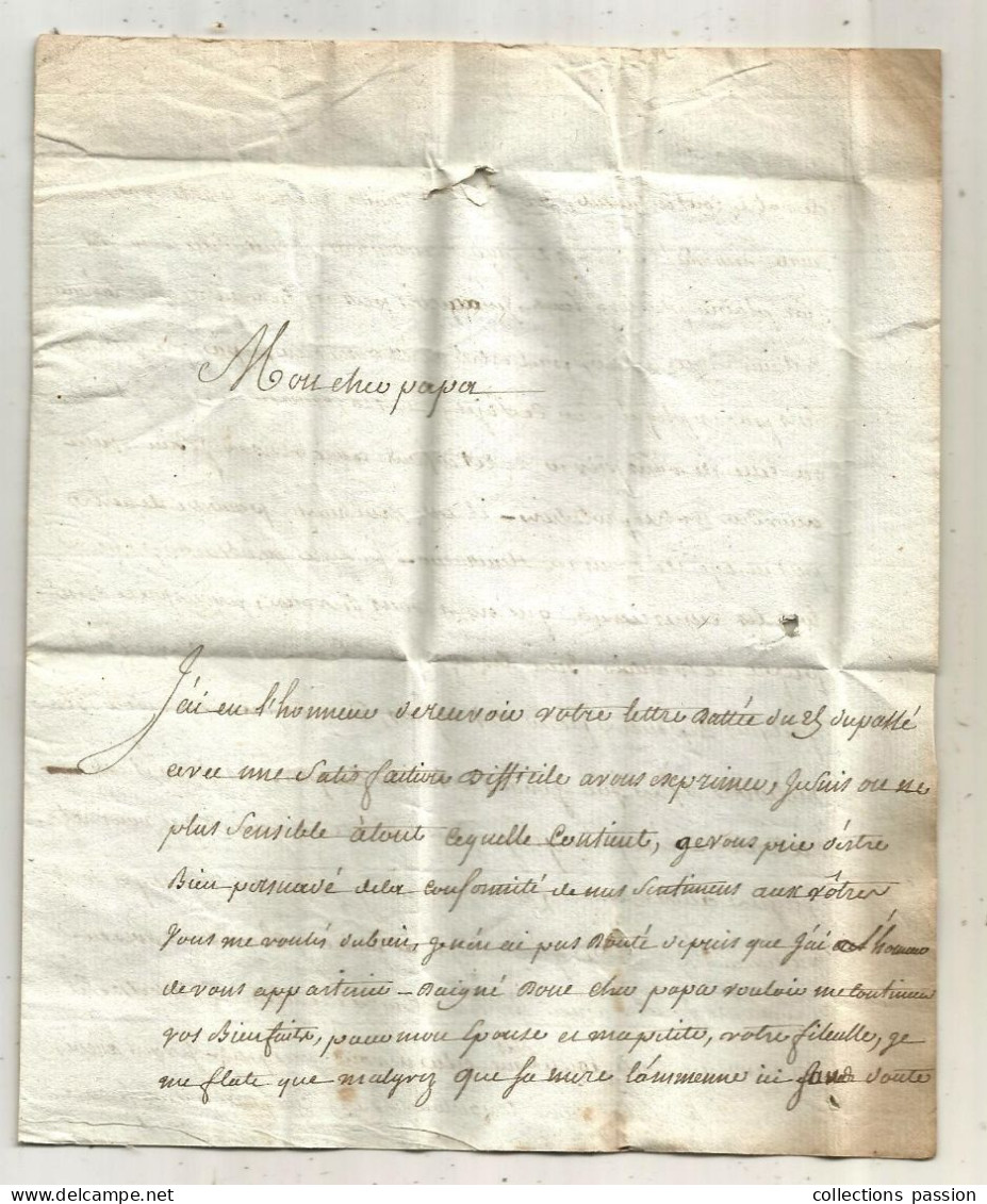 Lettre, Préphilatélie, Précurseurs XVIII E Siècle, 1781, Chantonnay, Vendée, 3 Scans - 1701-1800: Precursors XVIII