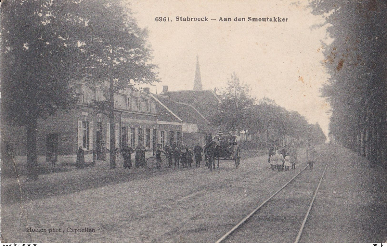 STABROEK 1912 AAN DEN SMOUTAKKER KINDEREN RIJTUIG ATTELAGE - ANIMATIE - HOELEN KAPELLEN 6961 - Stabrök