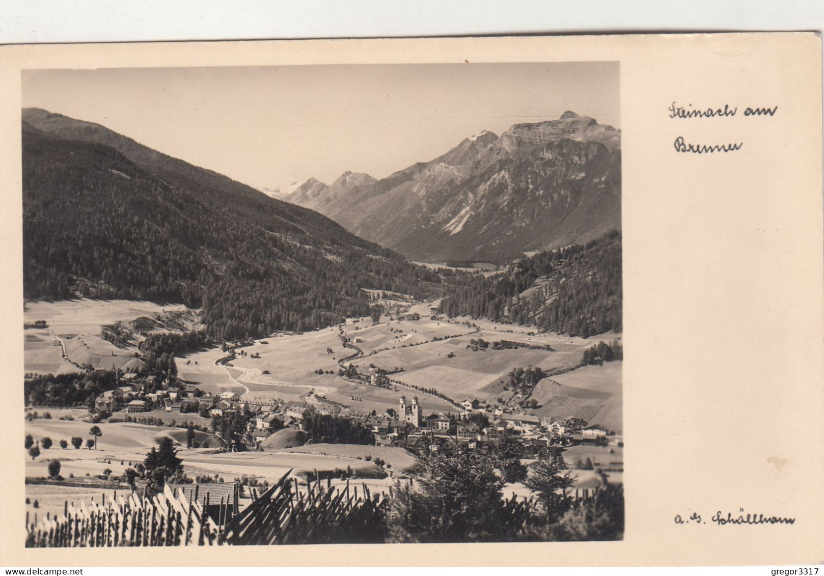 D8569) STEINACH Am Brenner - Schöllhorn FOTO AK  - Blick übe Zaun Auf Häuser U. Kirche Gegen Berge - Steinach Am Brenner