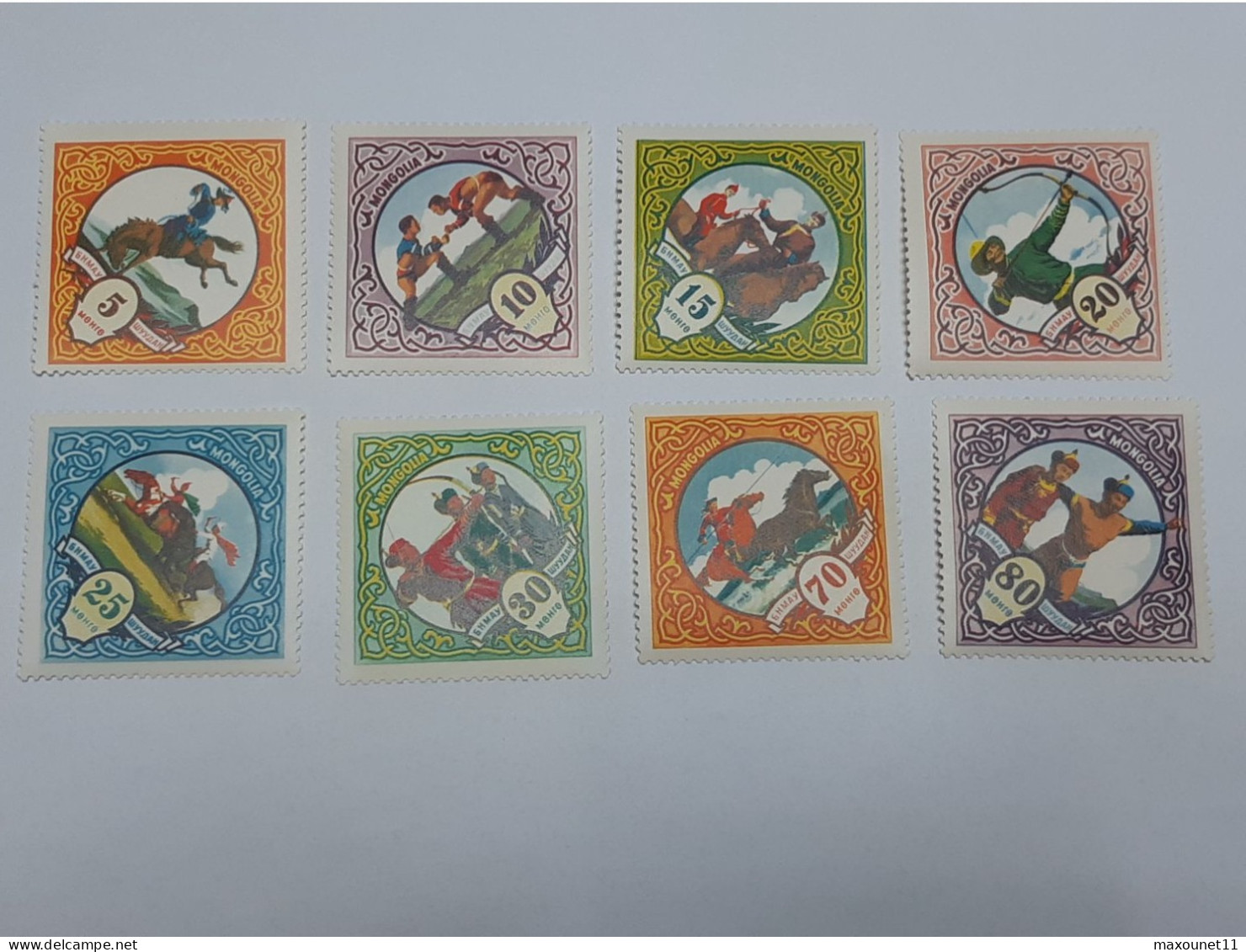 Lot De 8 Timbres Neufs Sans Charnières De Mongolie - Mongolia - Sports .. Lot220 . - Mongolie