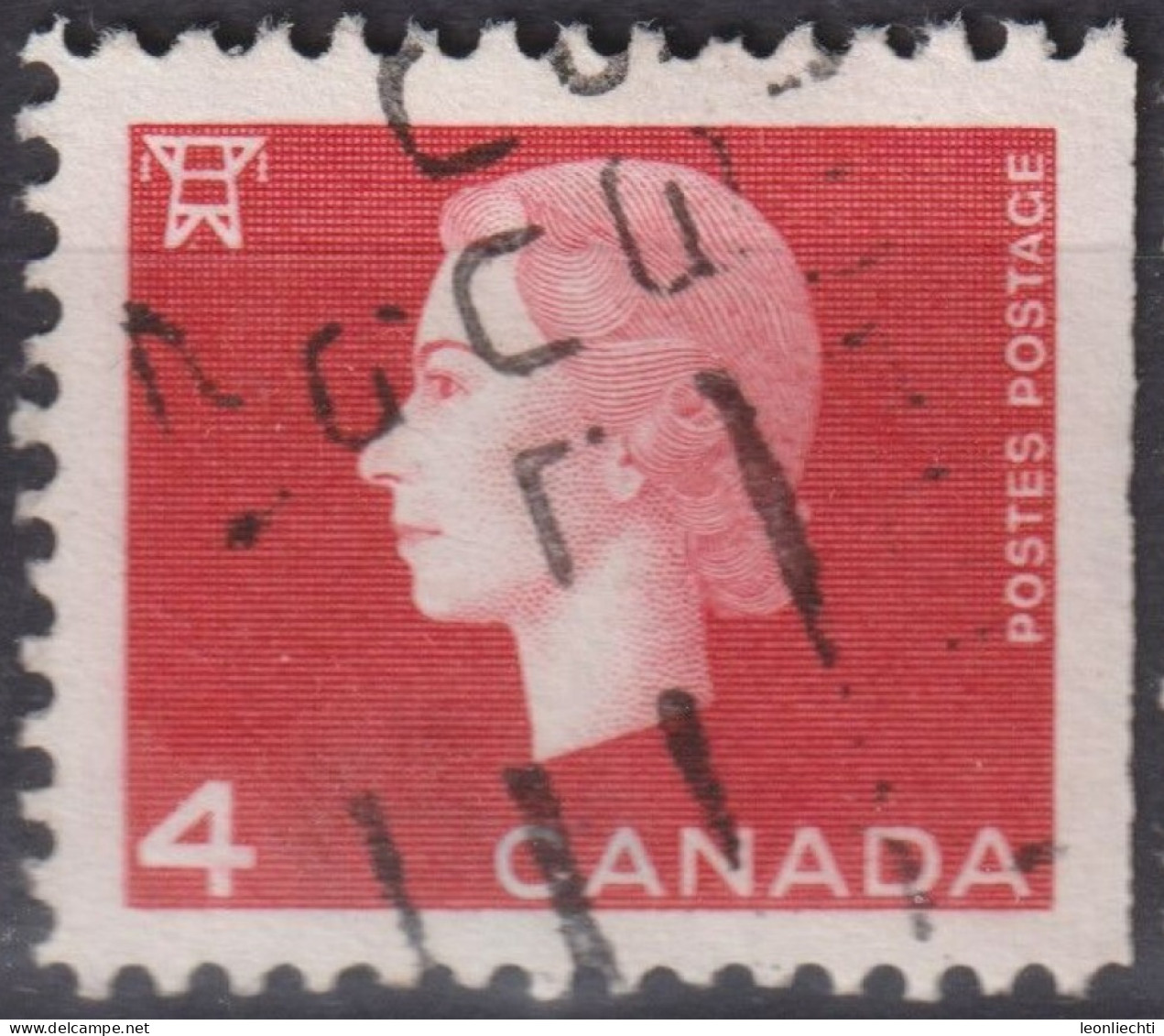 1963 Kanada ° Mi:CA 351Exr, Sn:CA 404asR, Yt:CA 331ndd, Queen Elizabeth II - 1962-63 - Cameo Issue - Gebruikt