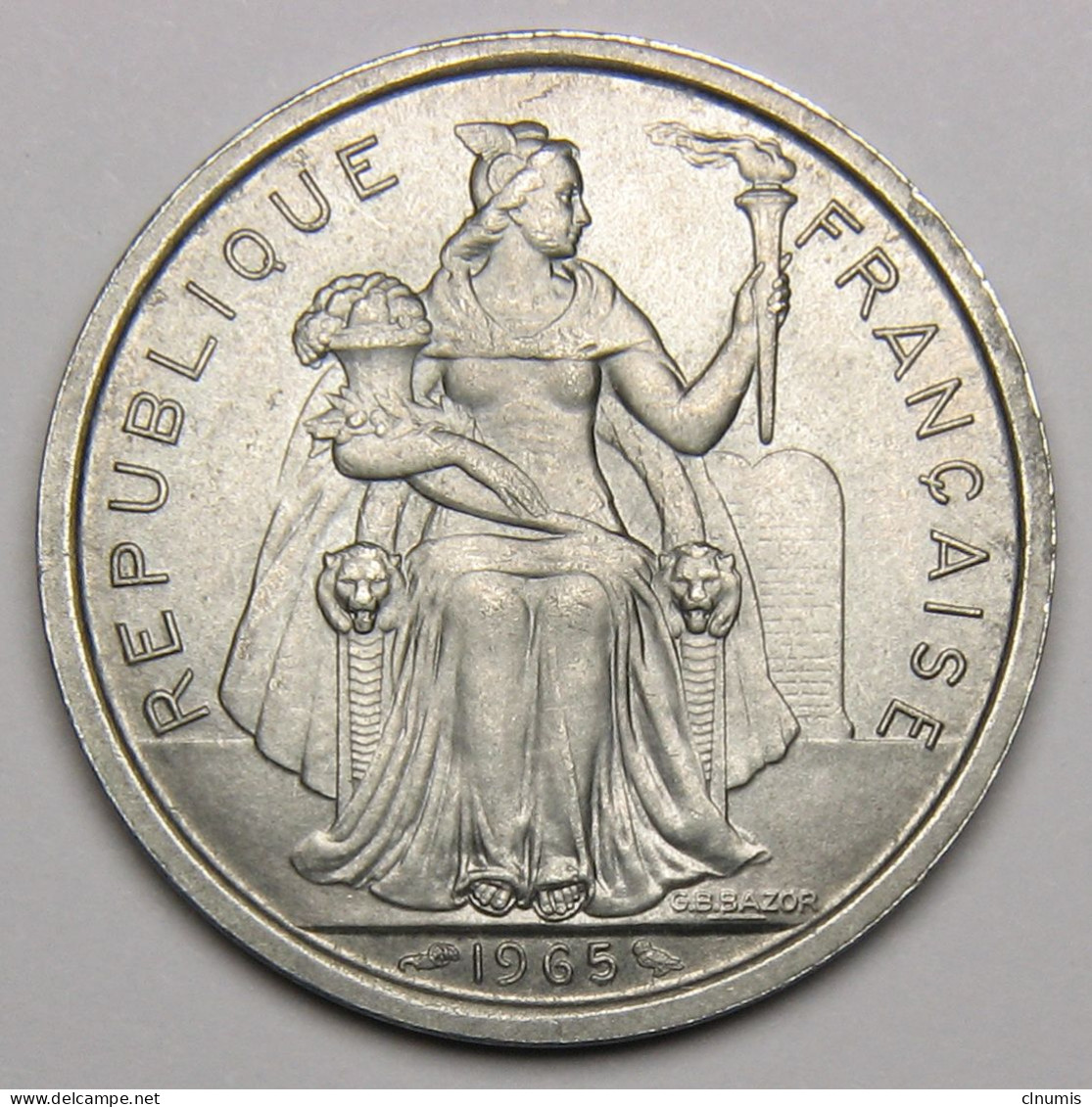 Polynésie Française, 2 Francs République Française, 1965 - Polinesia Francese