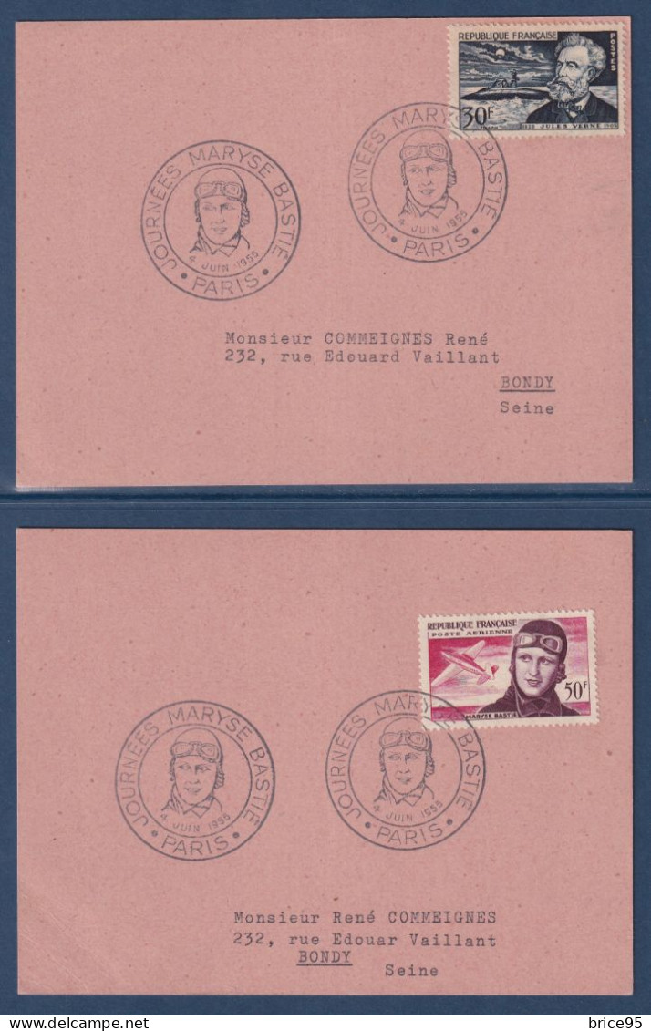 France - Lettre - Journées Maryse Bastié - Paris - 1955 - Lettres & Documents
