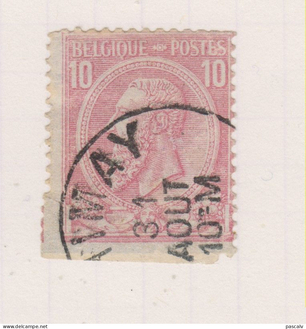 COB 46 Oblitéré Variété Timbre Plié Avant La Perforation - 1849-1900