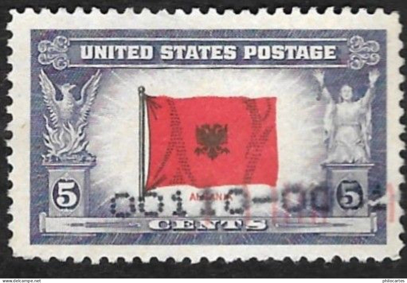 ETATS UNIS  1943 -  YT  459 - Drapeau Albanie - Flag Albania  - Oblitéré - Used Stamps