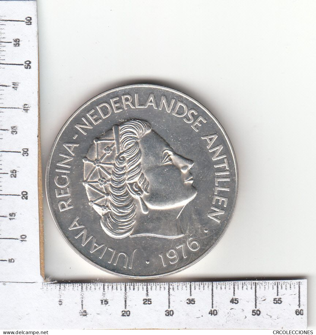 CR1709 MONEDA ANTILLAS HOLANDESAS 25 GULDEN 1976 PLATA - Antille