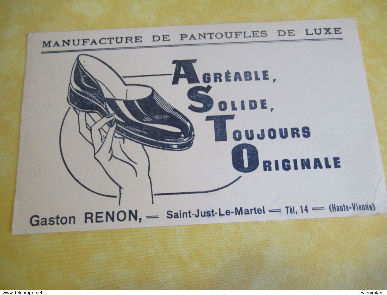 Manufacture De Pantoufles De Luxe/ ASTO/ Gaston Renon, Saint-Just-le-Martel/Haute-Vienne/Vers 1950-1960   BUV681 - Schoenen