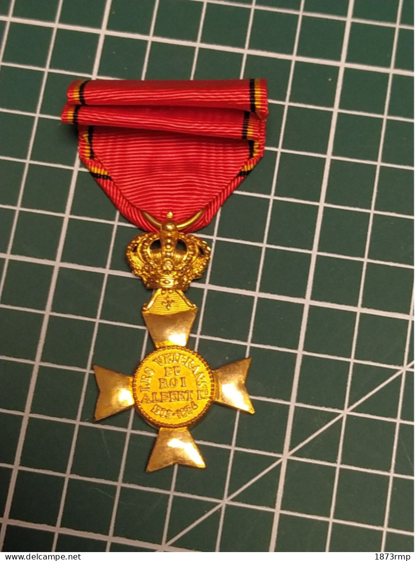 MEDAILLE CROIX DES VETERANS DU ROI ALBERT 1ER, BELGIQUE - Belgio