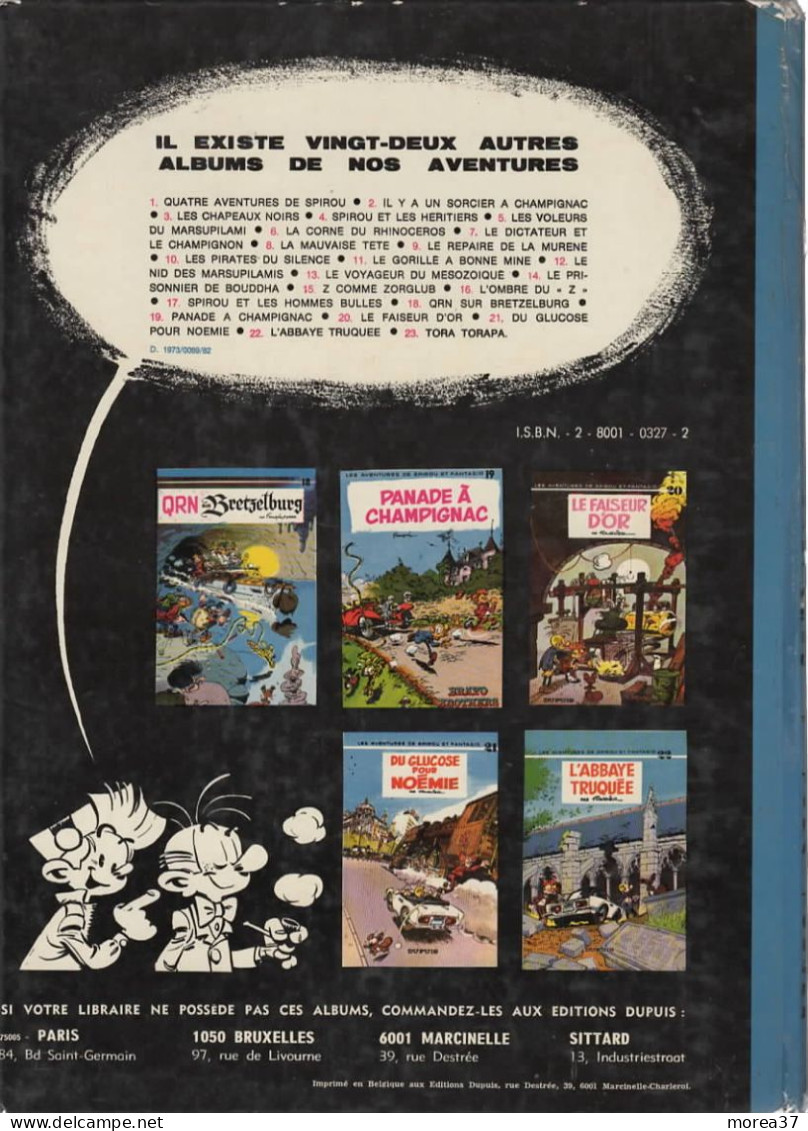 SPIROU ET FANTASIO  " Tora Torapa "  Tome 23  Dos Rond  EO  De FOURNIER    DUPUIS - Spirou Et Fantasio