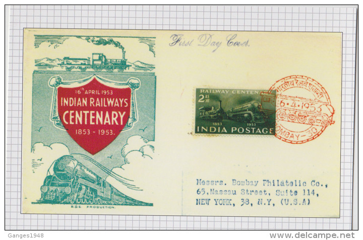 India 2015  RE-PRINTED By P&T  Train  Railway Centenary  FDC ON Glossy Post Card   # 60073  Inde  Ind - Autres & Non Classés