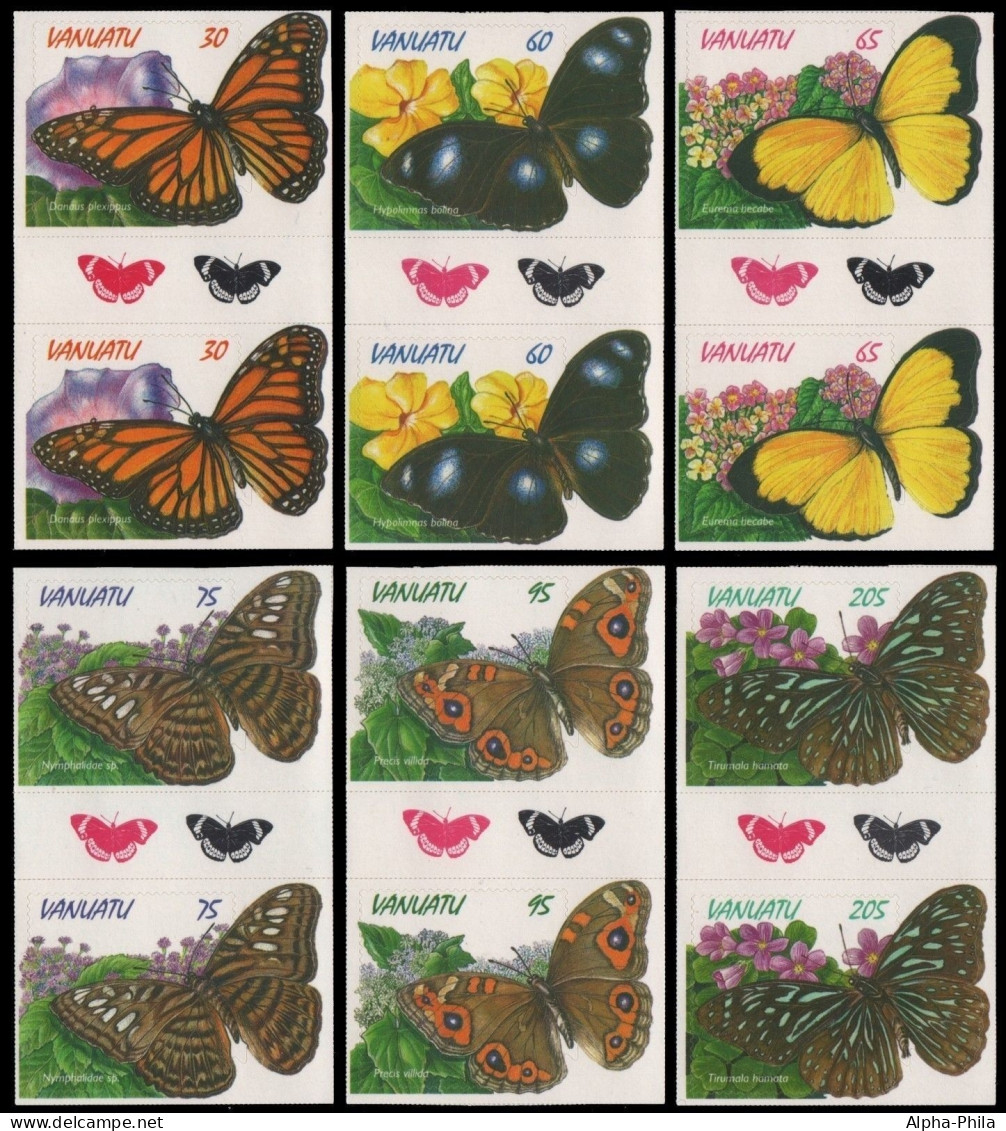 Vanuatu 1998 - Mi-Nr. 1065-1070 ** - MNH - Stegpaare - Schmetterling / Butterfly - Vanuatu (1980-...)