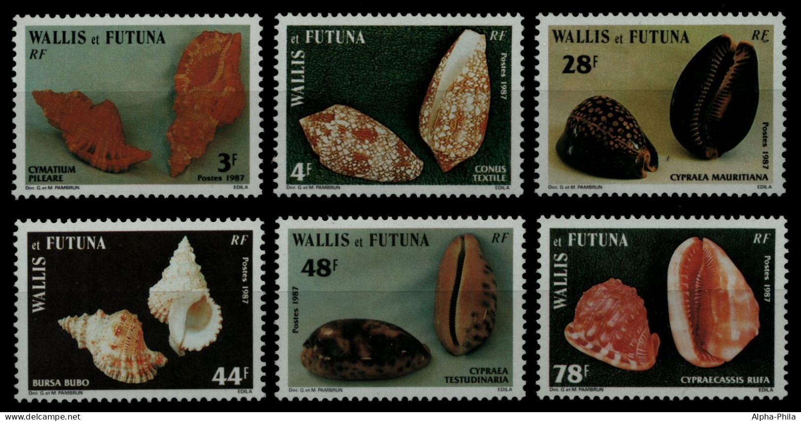 Wallis & Futuna 1987 - Mi-Nr. 530-535 ** - MNH - Meeresschnecken - Oceania (Other)