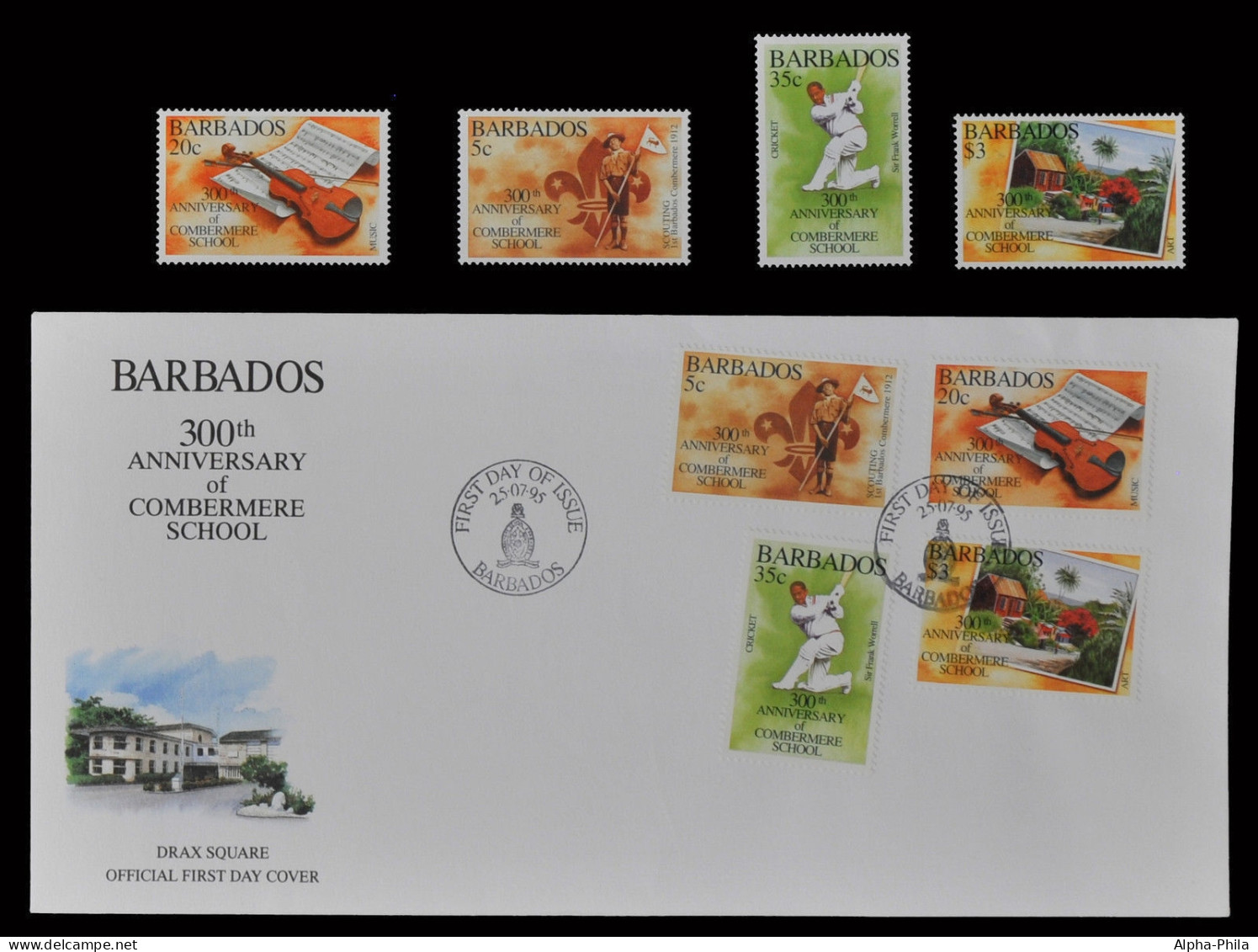 Barbados 1995 - Mi-Nr. 880-883 ** - MNH - & Auf FDC - Pfadfinder / Scouts - Barbades (1966-...)