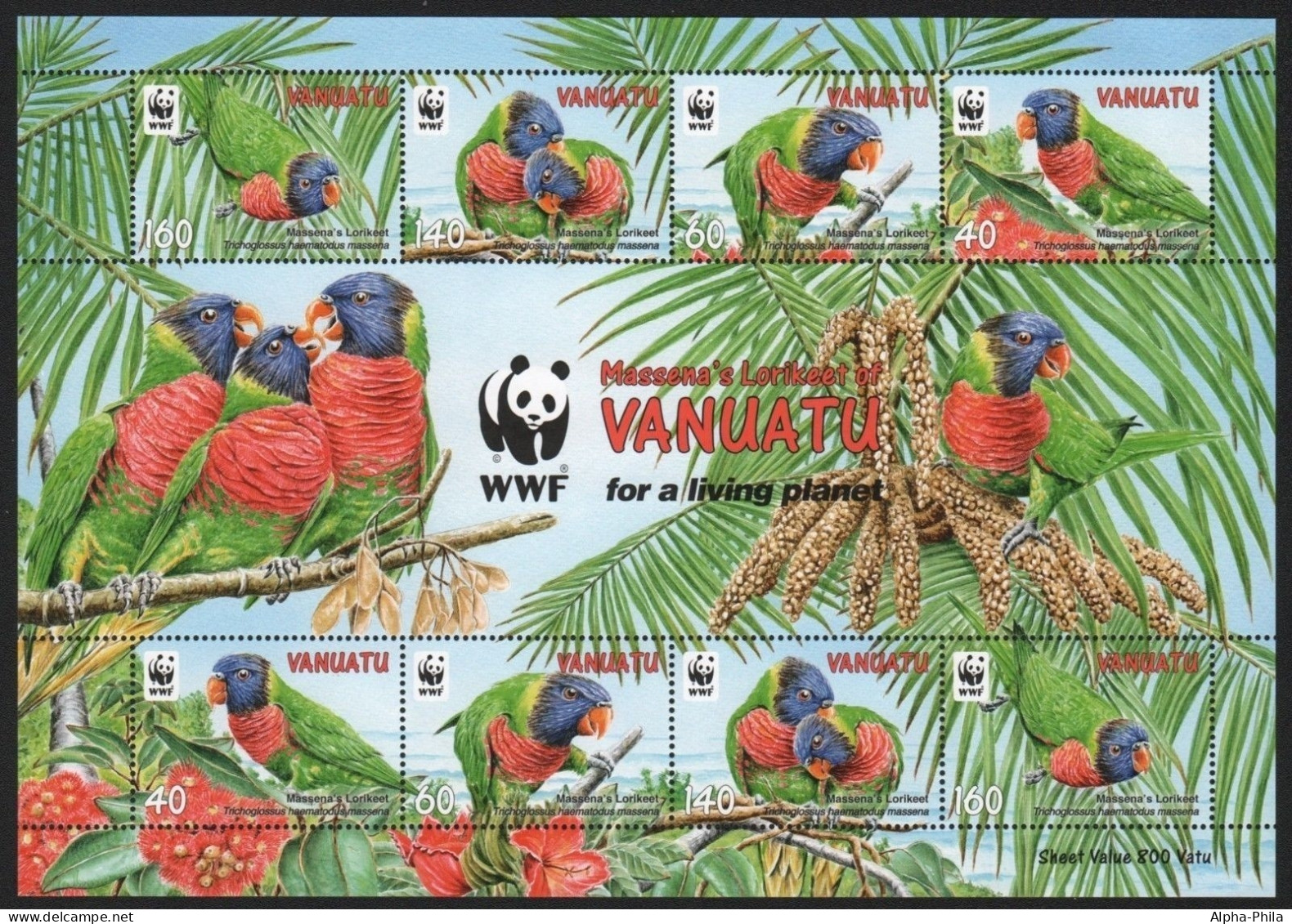 Vanuatu 2011 - Mi-Nr. 1443-1446 ** - MNH - Kleinbogen - Vögel / Birds - Vanuatu (1980-...)