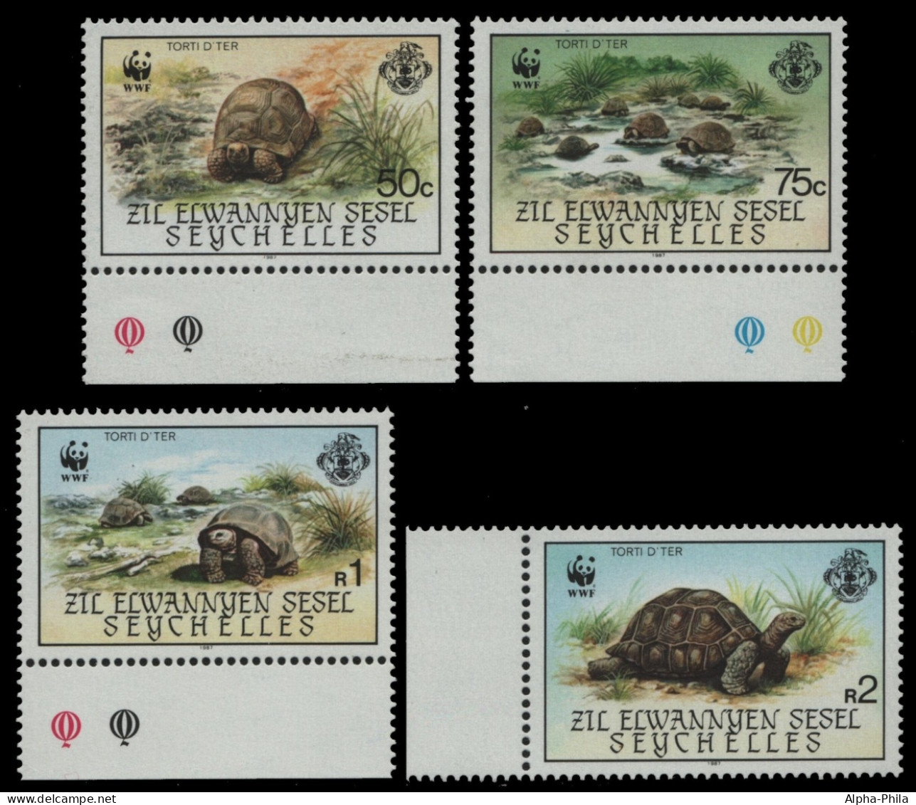 Äußere Seychellen 1987 - Mi-Nr. 137-140 ** - MNH - Schildkröte / Tortoise (I) - Seychelles (1976-...)
