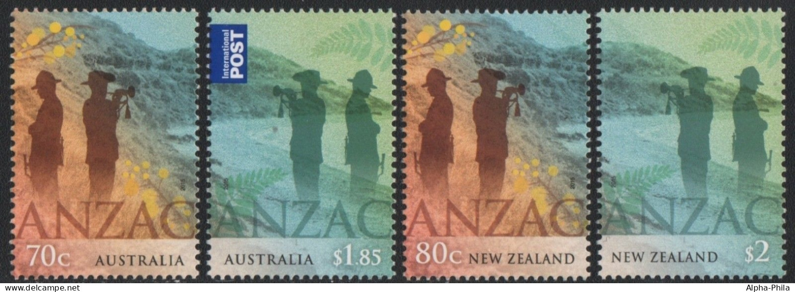Australien / Neuseeland 2015 - Mi-Nr. 4281-4284 & 3236-3237 ** - MNH - ANZAC - Mint Stamps