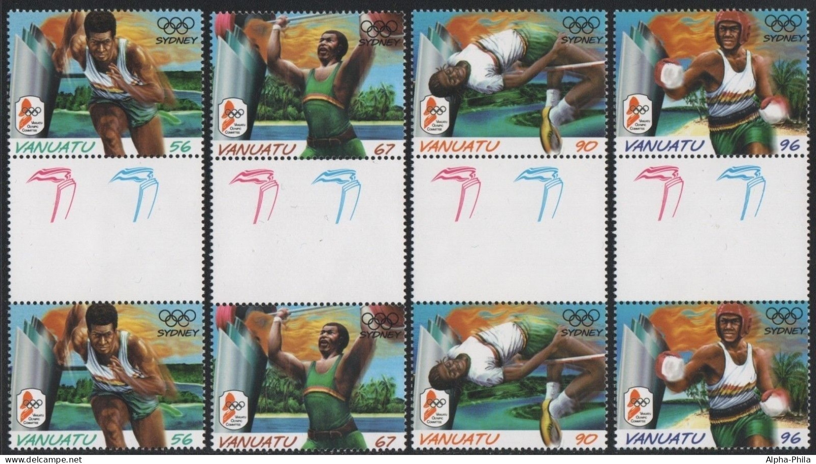 Vanuatu 2000 - Mi-Nr. 1121-1124 ** - MNH - Stegpaare - Olympia Sydney - Vanuatu (1980-...)
