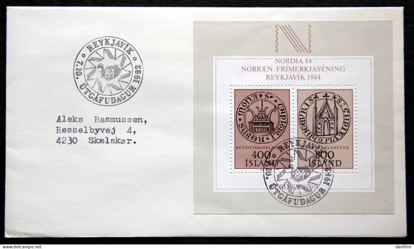 Iceland 1982 NORDIA 84   MiNr.588-89 Block 4  FDC  Lot 6128 ) - FDC