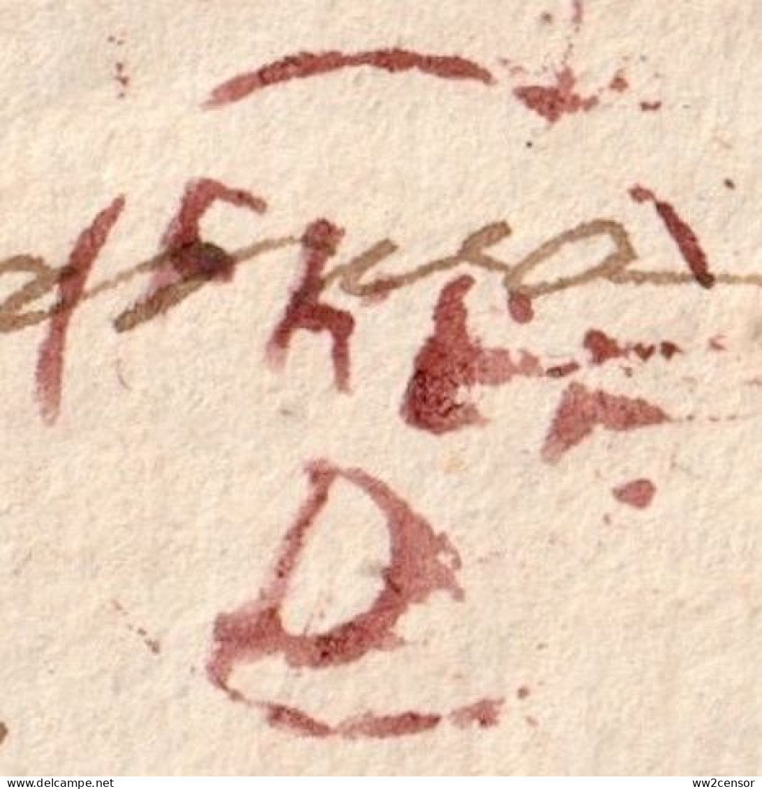 Ireland-Irlande-Irlande - 1772 Scarce FREE D In Circle Dublin To Ballymena - Signed Dawson - Prephilately