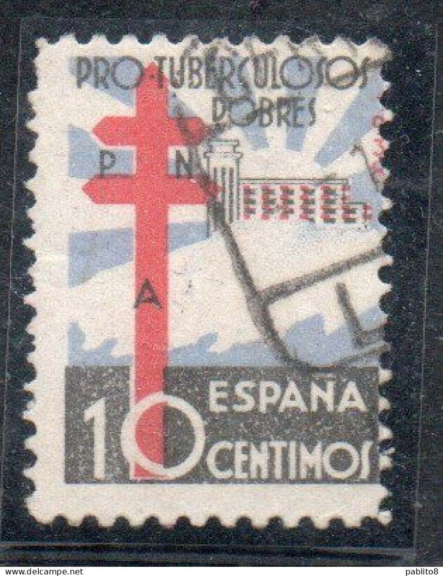 SPAIN ESPAÑA SPAGNA 1938 POSTAL TAX STAMPS 10c USED USATO OBLITERE' - Postage-Revenue Stamps