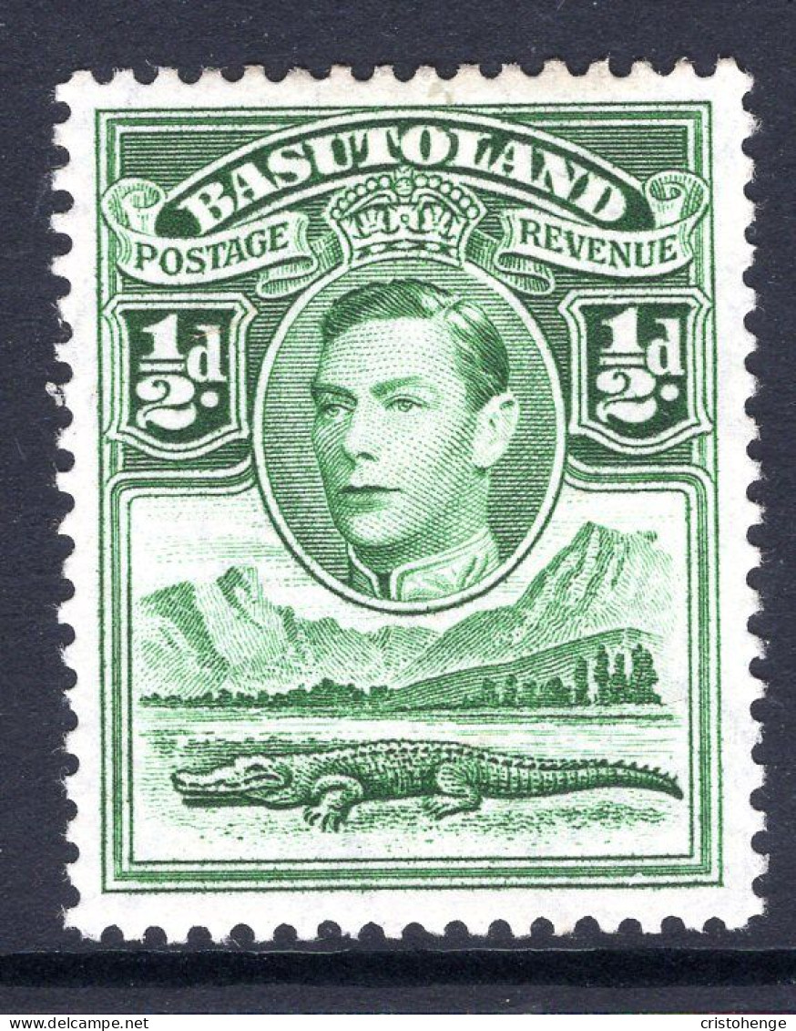 Basutoland 1938 KGVI Crocodile & Mountains - ½d Green HM (SG 18) - 1933-1964 Kolonie Van De Kroon