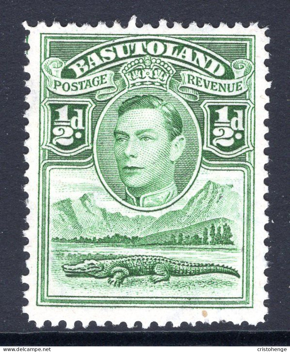 Basutoland 1938 KGVI Crocodile & Mountains - ½d Green HM (SG 18) - 1933-1964 Colonia Británica