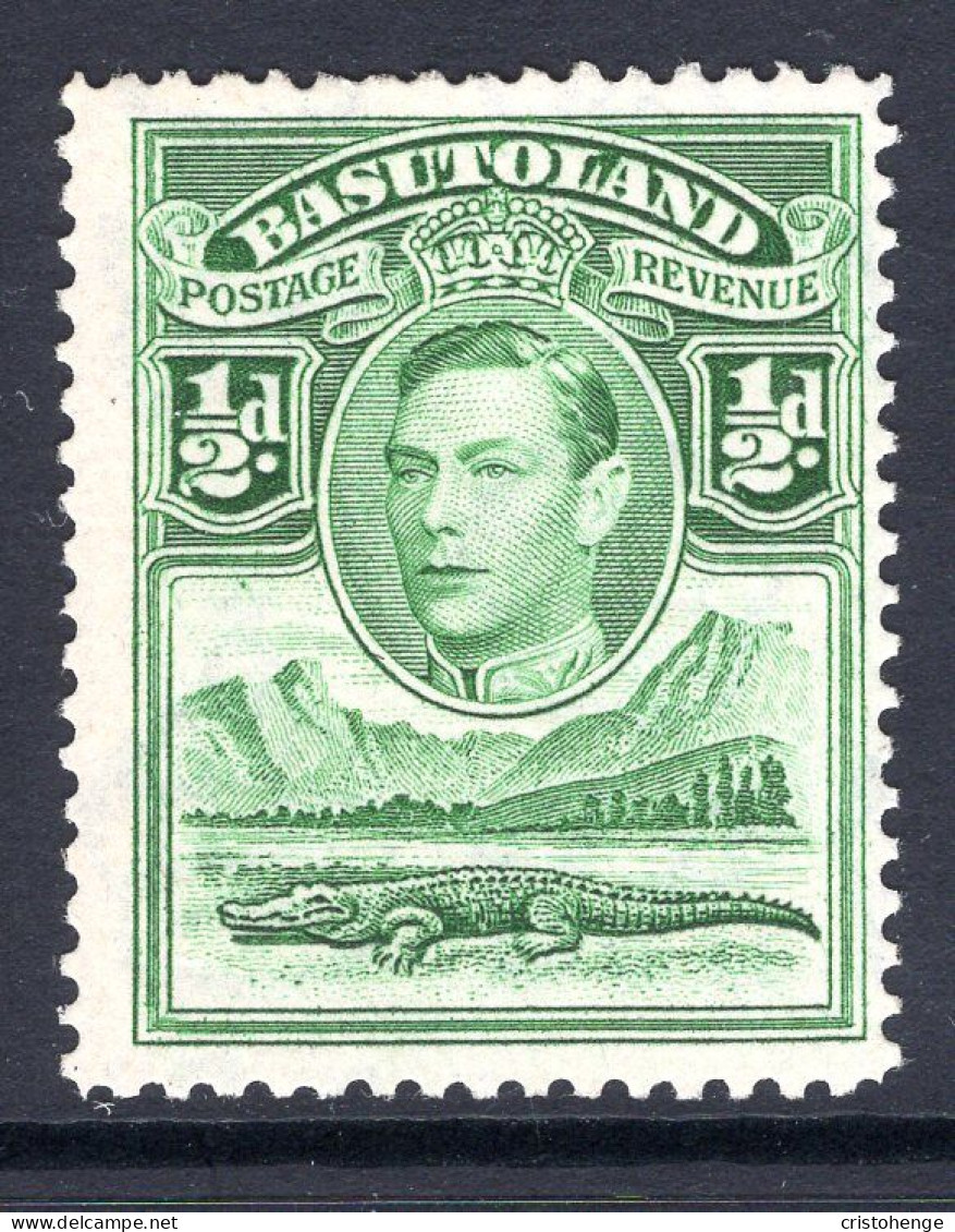 Basutoland 1938 KGVI Crocodile & Mountains - ½d Green HM (SG 18) - 1933-1964 Kolonie Van De Kroon
