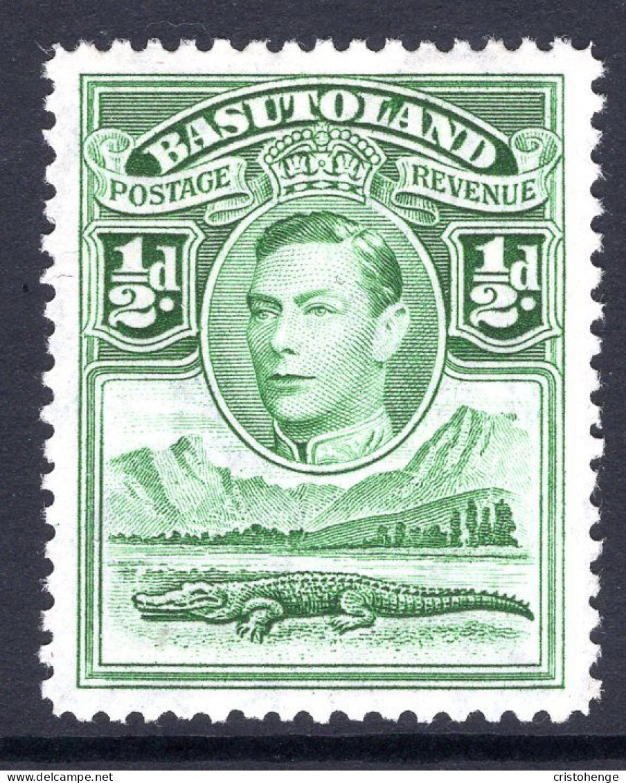 Basutoland 1938 KGVI Crocodile & Mountains - ½d Green HM (SG 18) - 1933-1964 Colonie Britannique