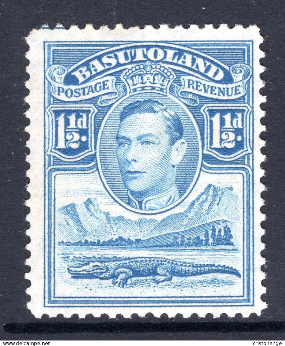 Basutoland 1938 KGVI Crocodile & Mountains - 1½d Light Blue HM (SG 20) - 1933-1964 Colonie Britannique