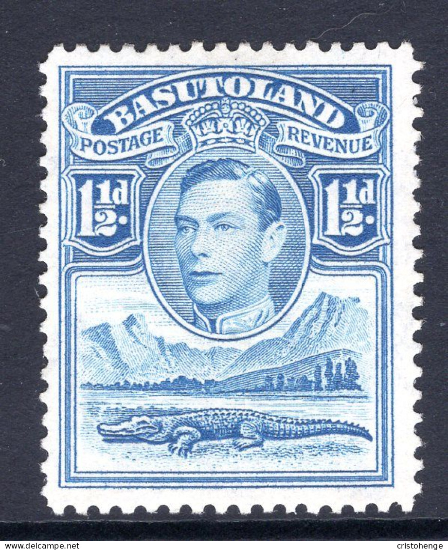 Basutoland 1938 KGVI Crocodile & Mountains - 1½d Light Blue HM (SG 20) - 1933-1964 Colonie Britannique
