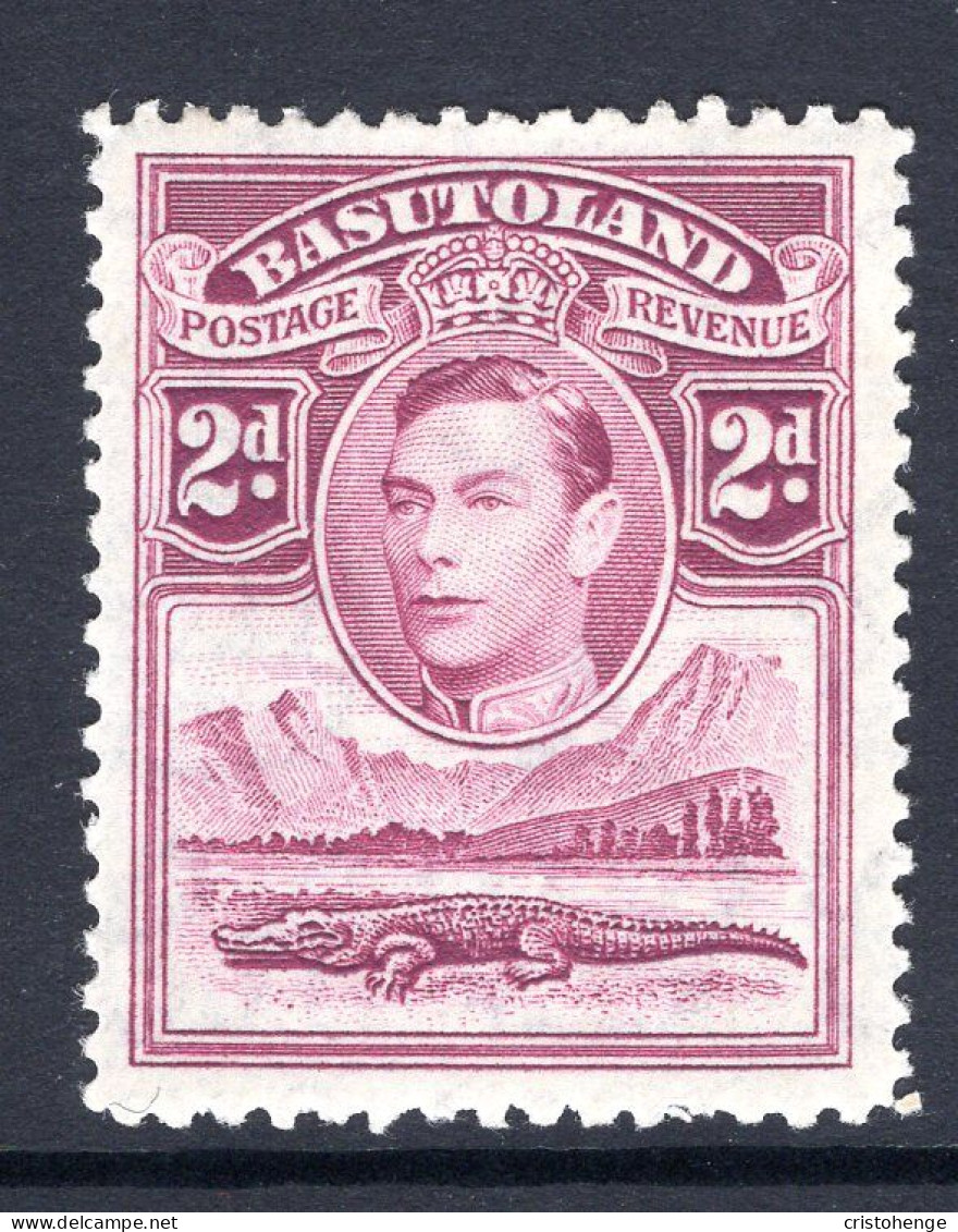 Basutoland 1938 KGVI Crocodile & Mountains - 2d Bright Purple HM (SG 21) - 1933-1964 Colonia Británica