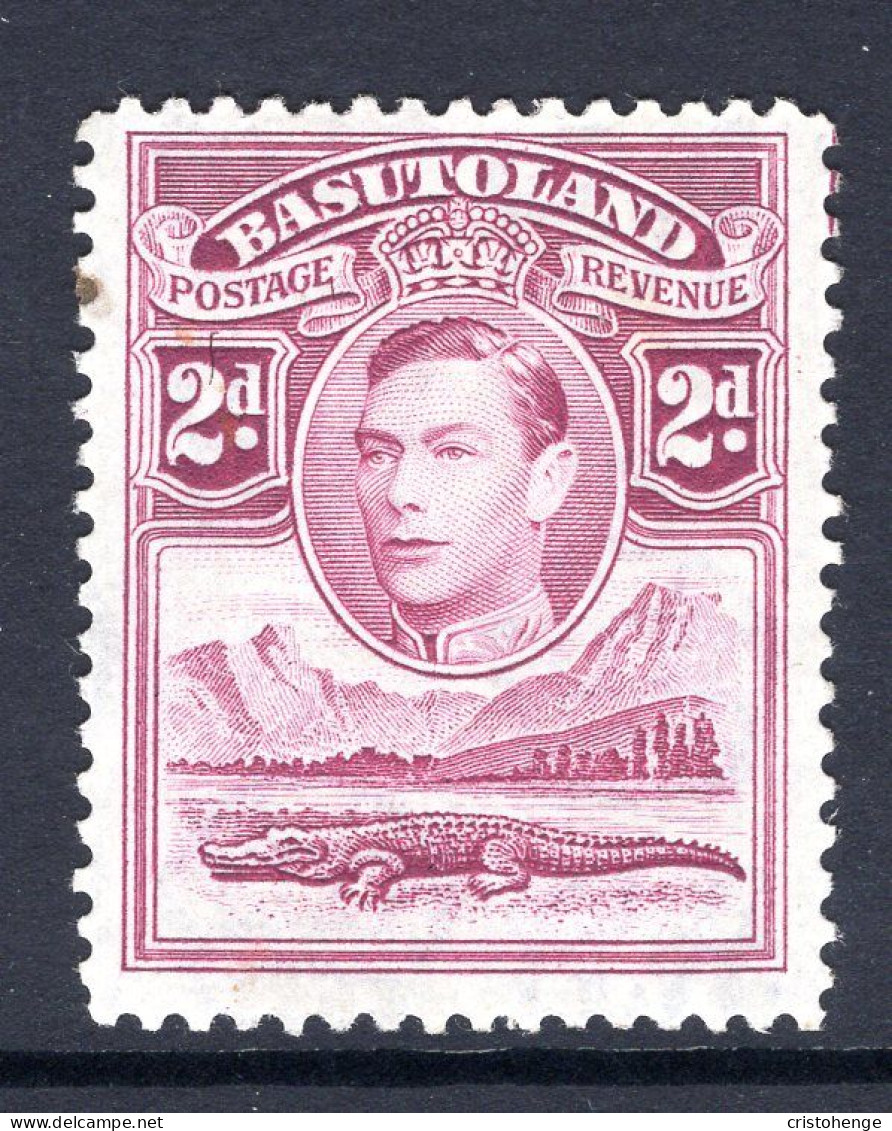 Basutoland 1938 KGVI Crocodile & Mountains - 2d Bright Purple HM (SG 21) - 1933-1964 Colonia Británica