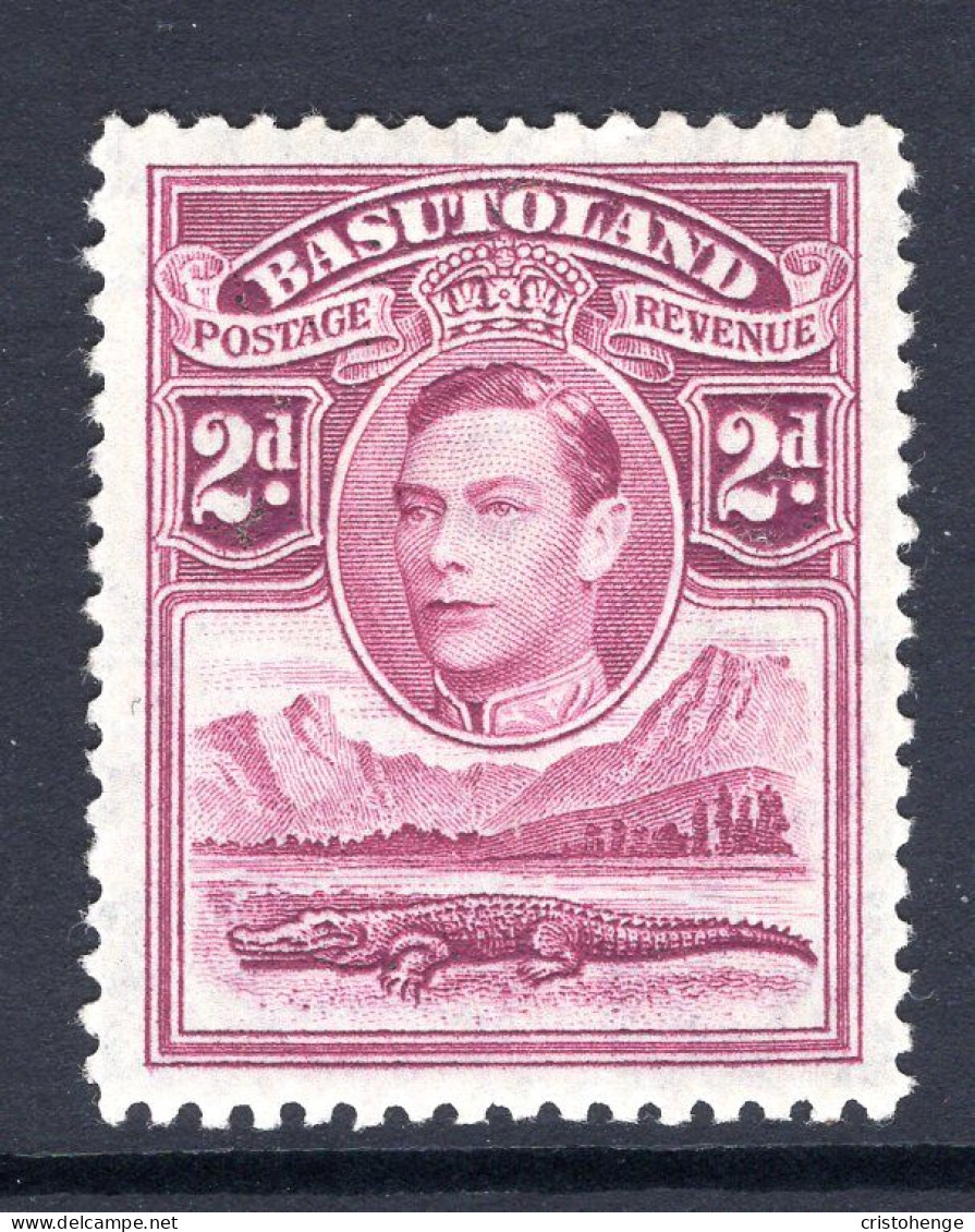 Basutoland 1938 KGVI Crocodile & Mountains - 2d Bright Purple HM (SG 21) - 1933-1964 Colonie Britannique