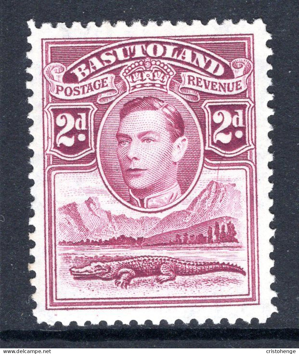 Basutoland 1938 KGVI Crocodile & Mountains - 2d Bright Purple HM (SG 21) - 1933-1964 Colonie Britannique