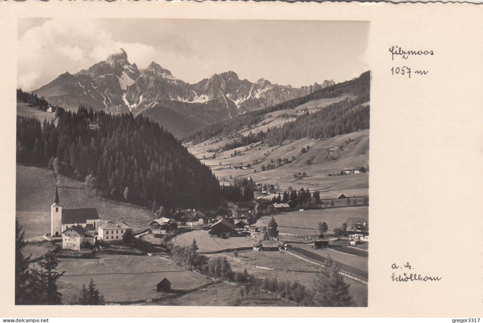 D8626) FILZMOOS - 1057m - Salzburg - Kirche - Häuser - Alte Schöllhorn FOTO AK - Filzmoos