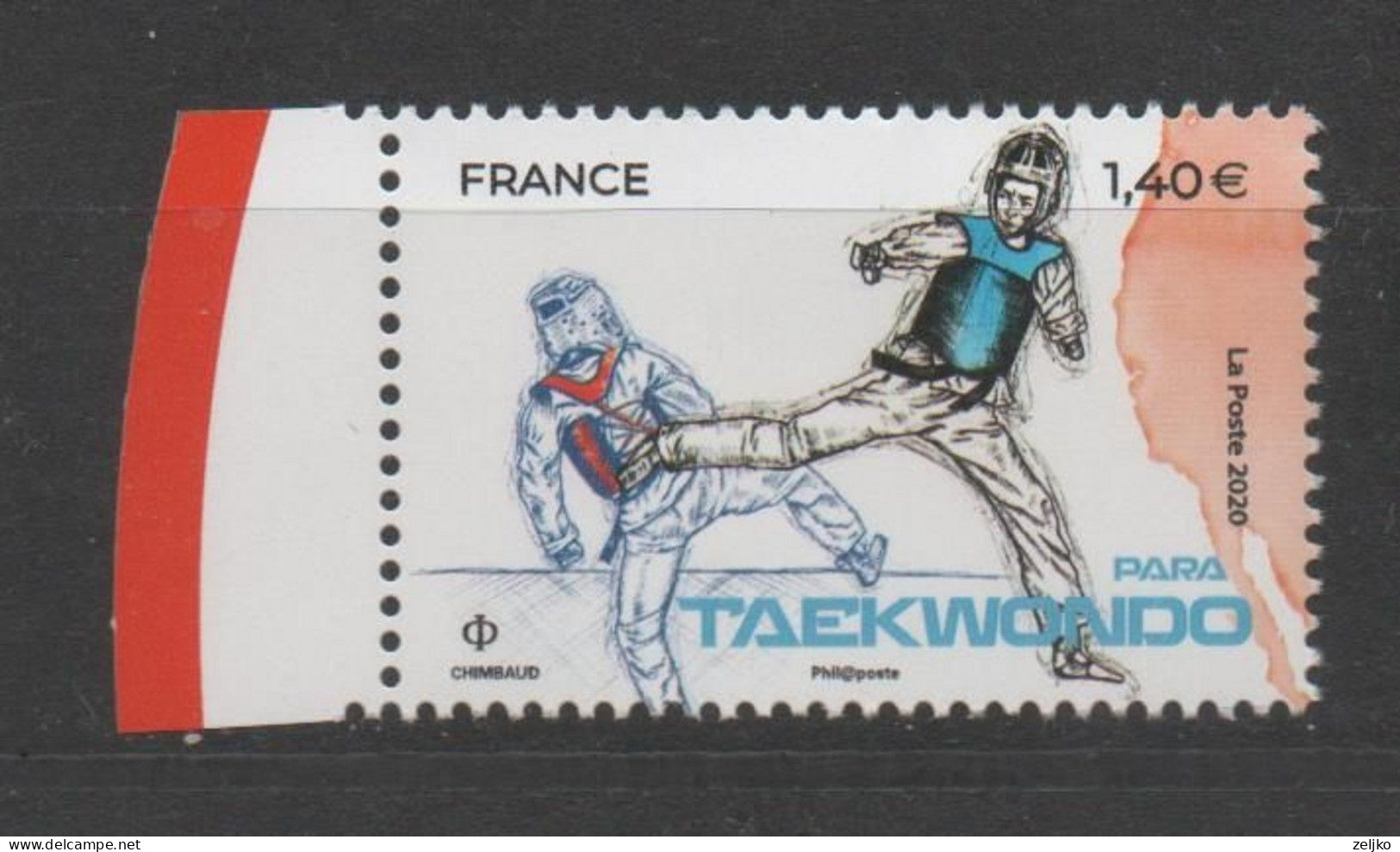 France, 2020, MNH, Sport, Tae Kwon Do, Stamp From Miniature Sheet - Ohne Zuordnung