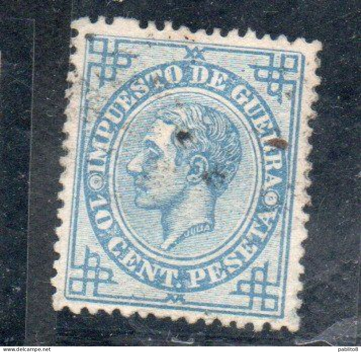 SPAIN ESPAÑA SPAGNA 1875 1876 WAR TAX STAMPS KING RE ROI ALFONSO XII 10c MH - Oorlogstaks