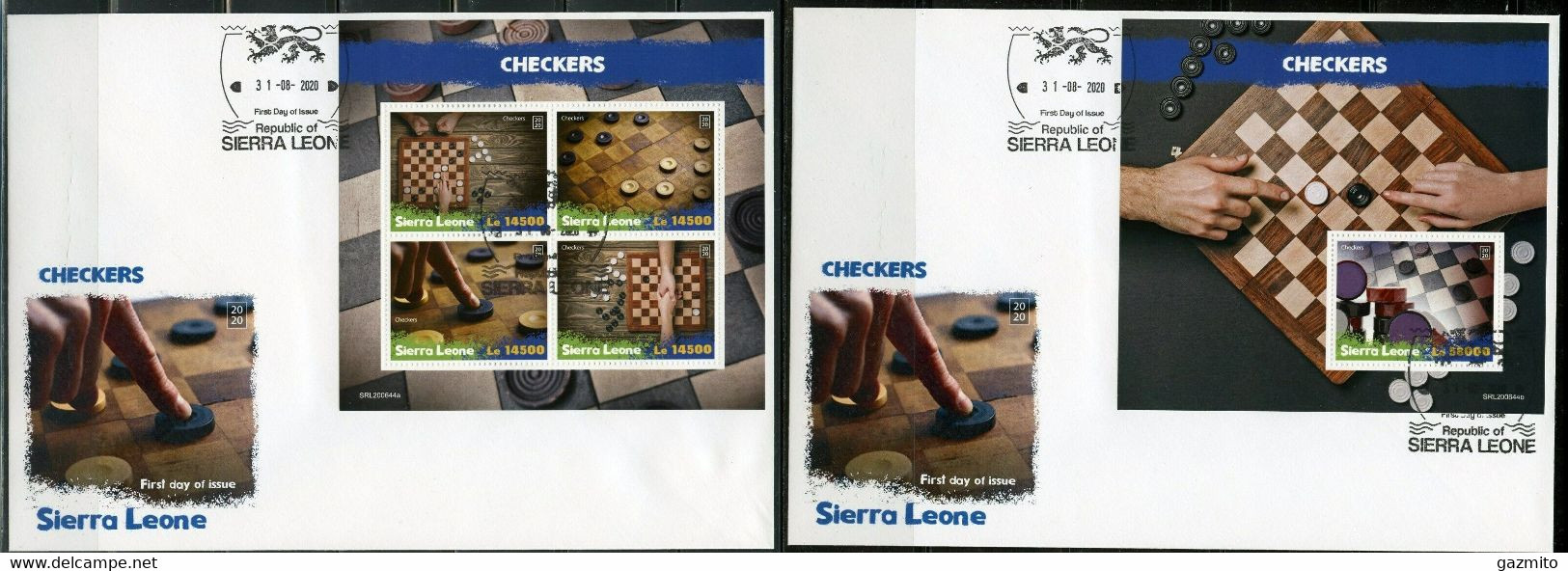 Sierra Leone 2020, Checkers, 4val In BF+BF In 2FDC - Unclassified