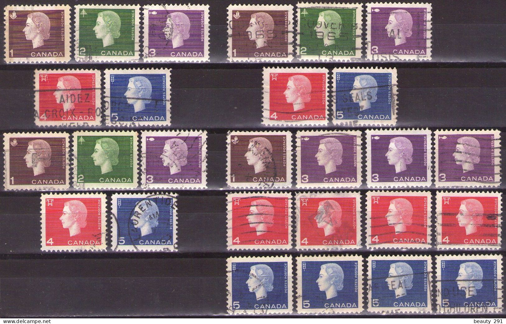 Canada 1962 - ELIZABETH II - Mi 348-352A  - USED - Gebruikt