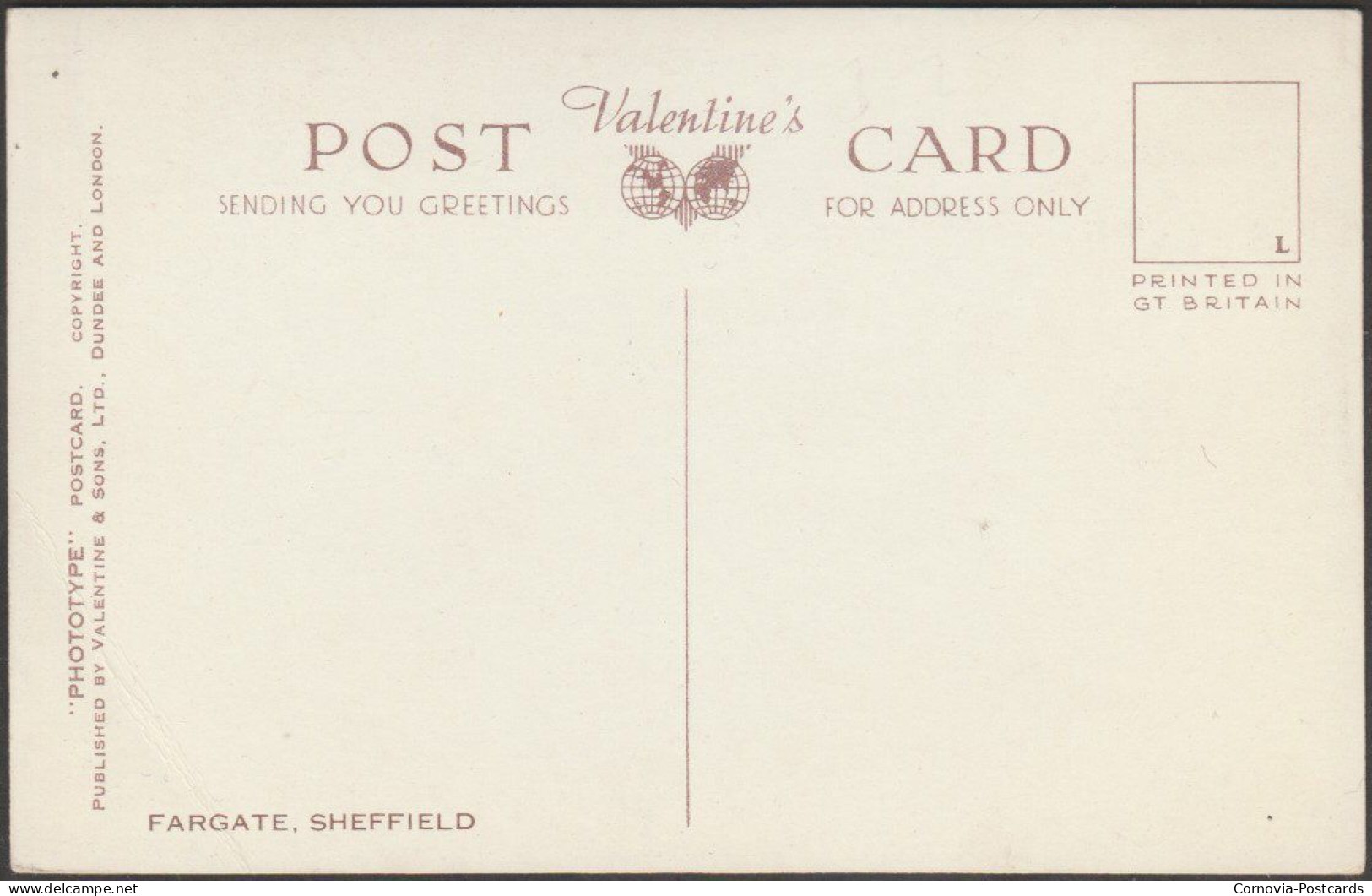 Fargate, Sheffield, Yorkshire, C.1950s - Valentine's Postcard - Sheffield