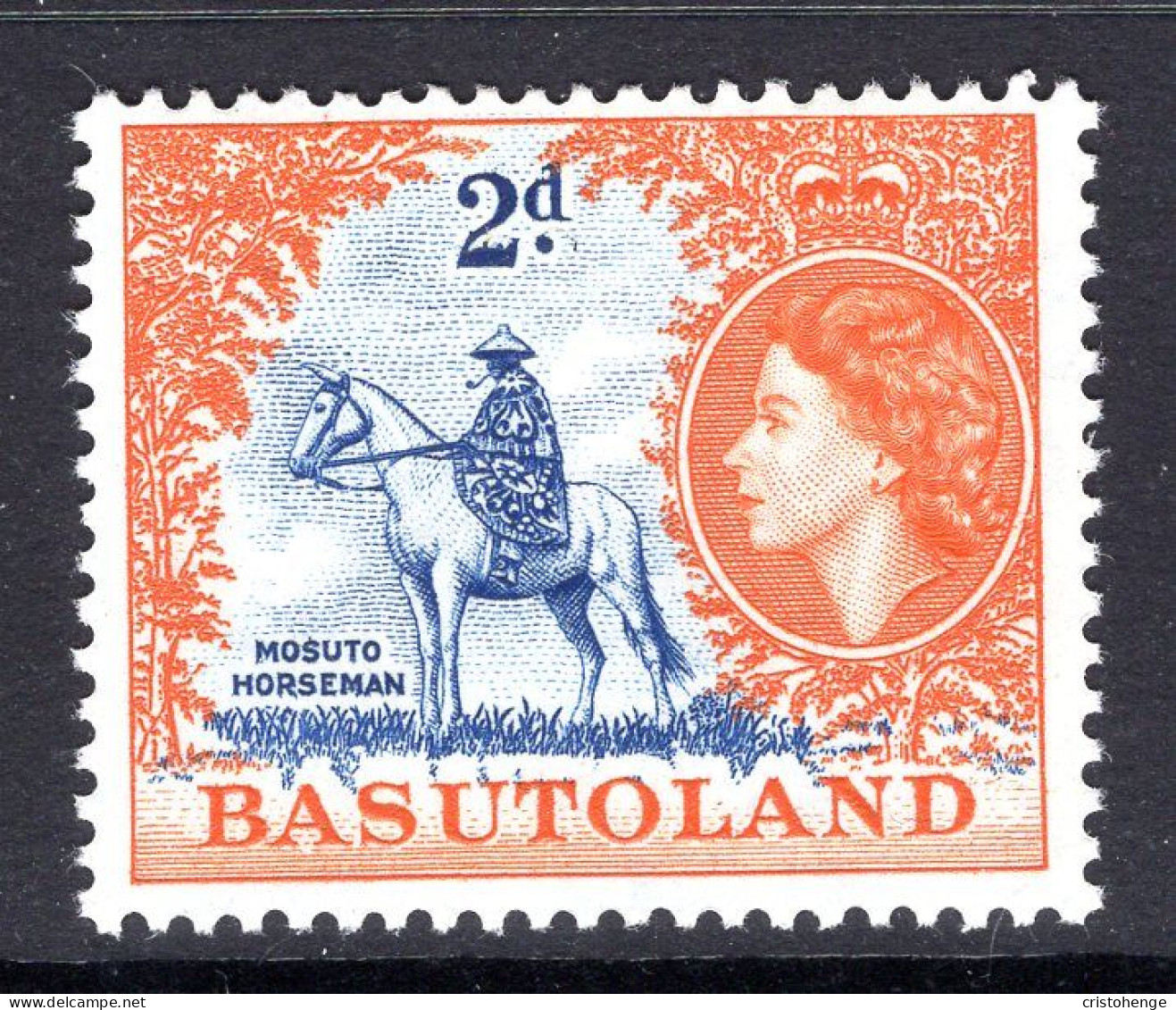 Basutoland 1954-58 QEII Pictorials - 2d Mosuto Horseman HM (SG 45) - 1933-1964 Kronenkolonie