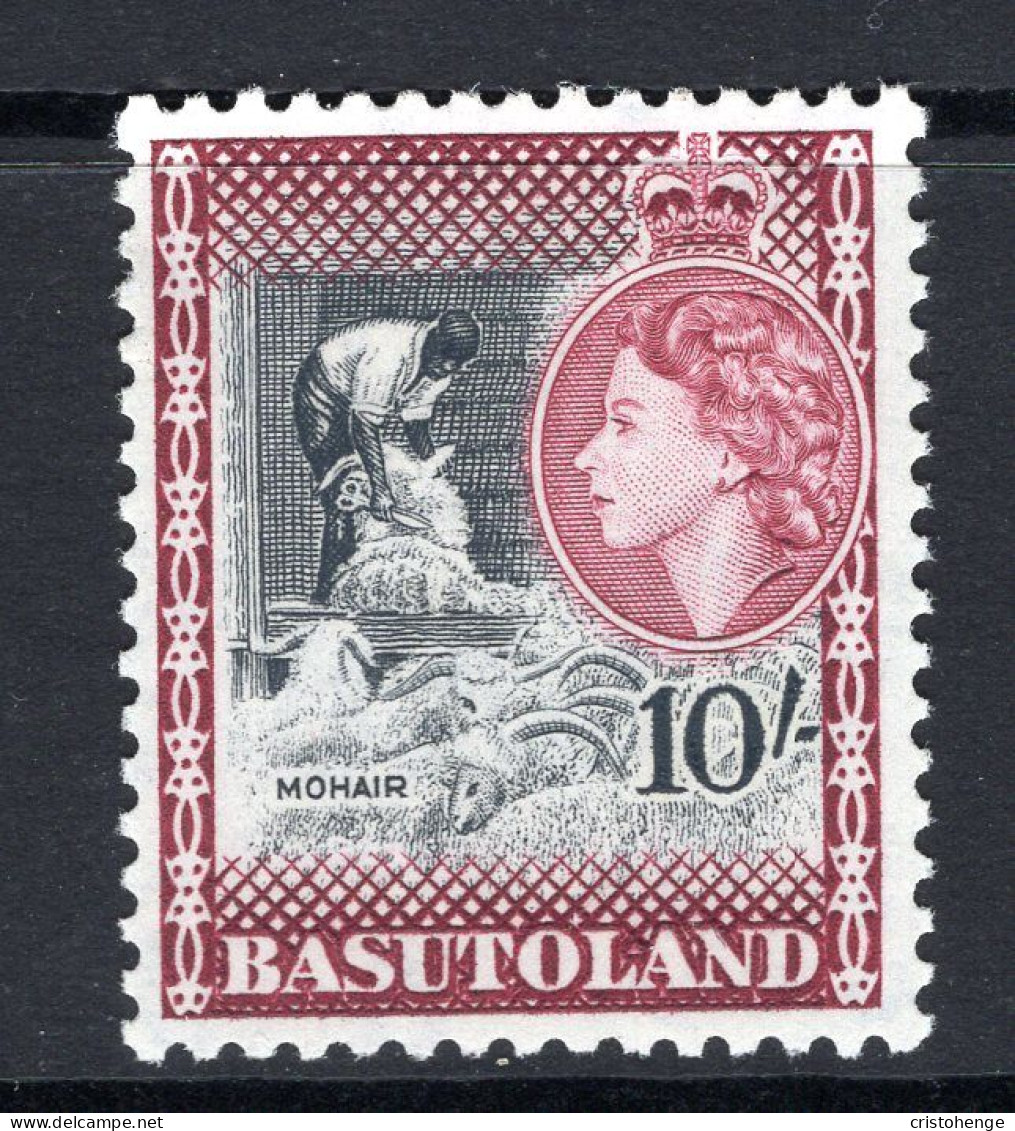 Basutoland 1954-58 QEII Pictorials - 10/- Mohair HM (SG 53) - 1933-1964 Crown Colony