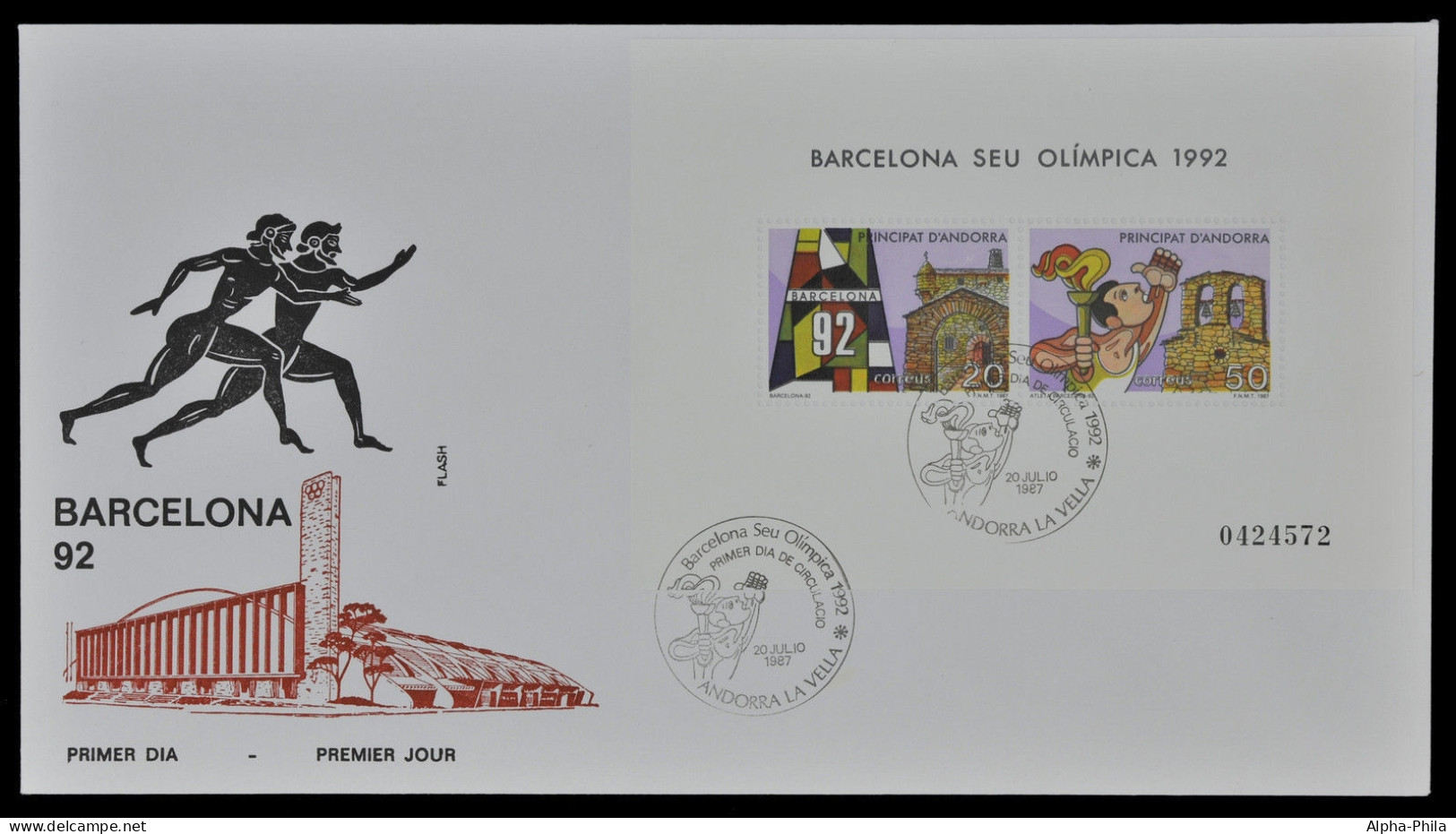 Andorra Spanisch 1987 - Mi-Nr. Block 2 - Olympische Spiele Barcelona - FDC - Brieven En Documenten