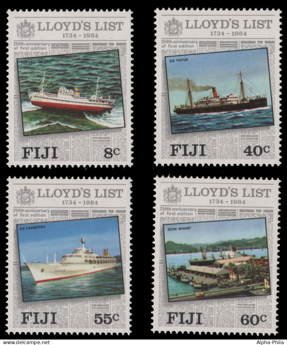 Fidschi 1984 - Mi-Nr. 499-502 ** - MNH - Schiffe & Boote / Ships & Boats - Fiji (...-1970)