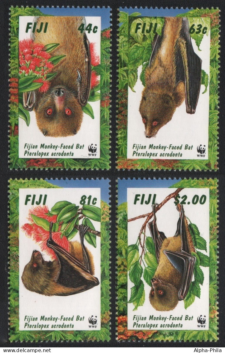 Fidschi 1997 - Mi-Nr. 812-815 ** - MNH - Flughund / Flying Fox - Fiji (...-1970)
