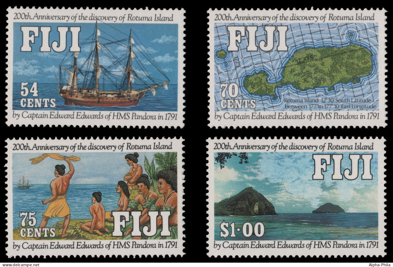 Fidschi 1991 - Mi-Nr. 636-639 ** - MNH - Schiffe & Boote / Ships & Boats - Fiji (...-1970)