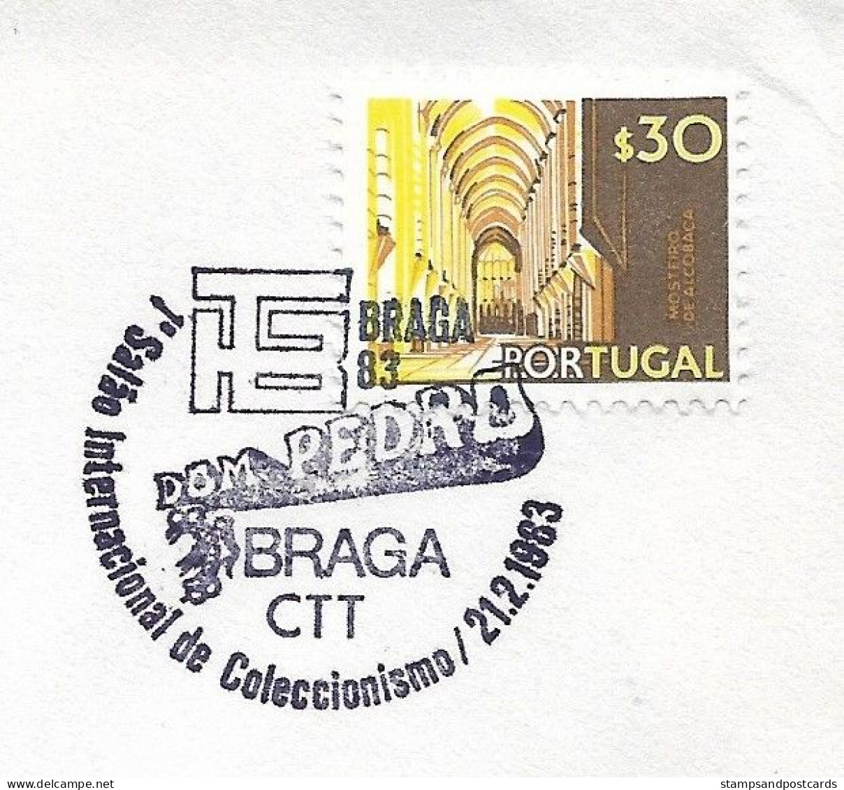 Portugal Cachet Commémoratif Hotel D. Pedro Braga 1983 Event Postmark - Maschinenstempel (Werbestempel)