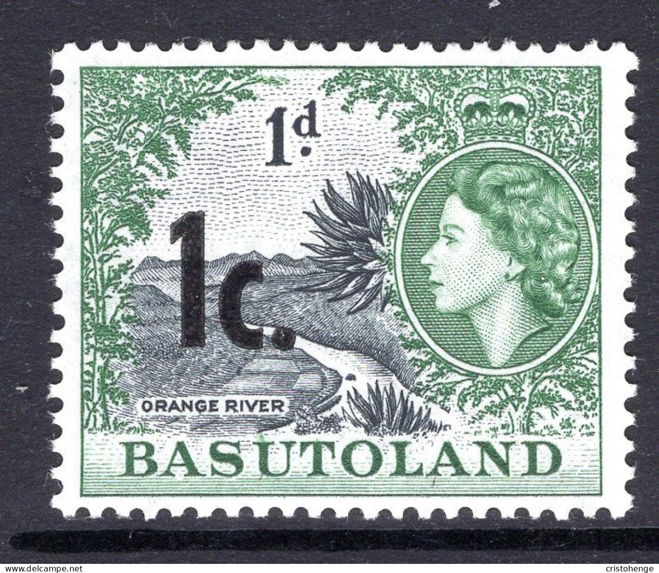 Basutoland 1961 Decimal Surcharges - 1c On 1d Orange River HM (SG 59) - 1933-1964 Crown Colony