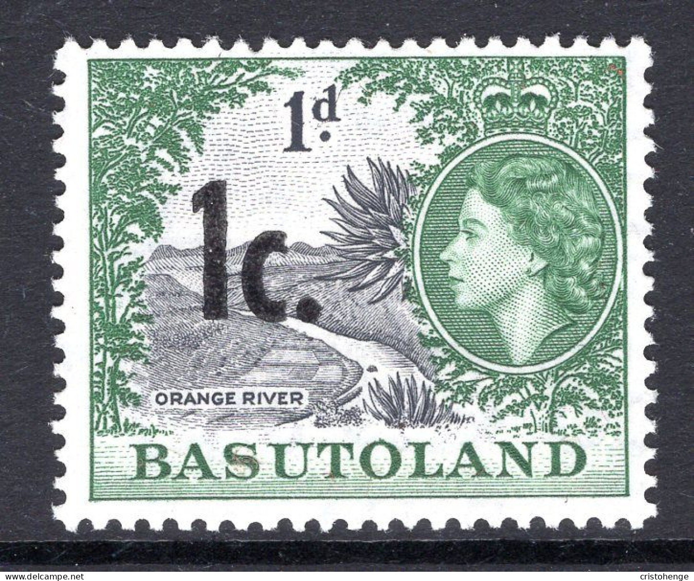 Basutoland 1961 Decimal Surcharges - 1c On 1d Orange River HM (SG 59) - 1933-1964 Colonie Britannique